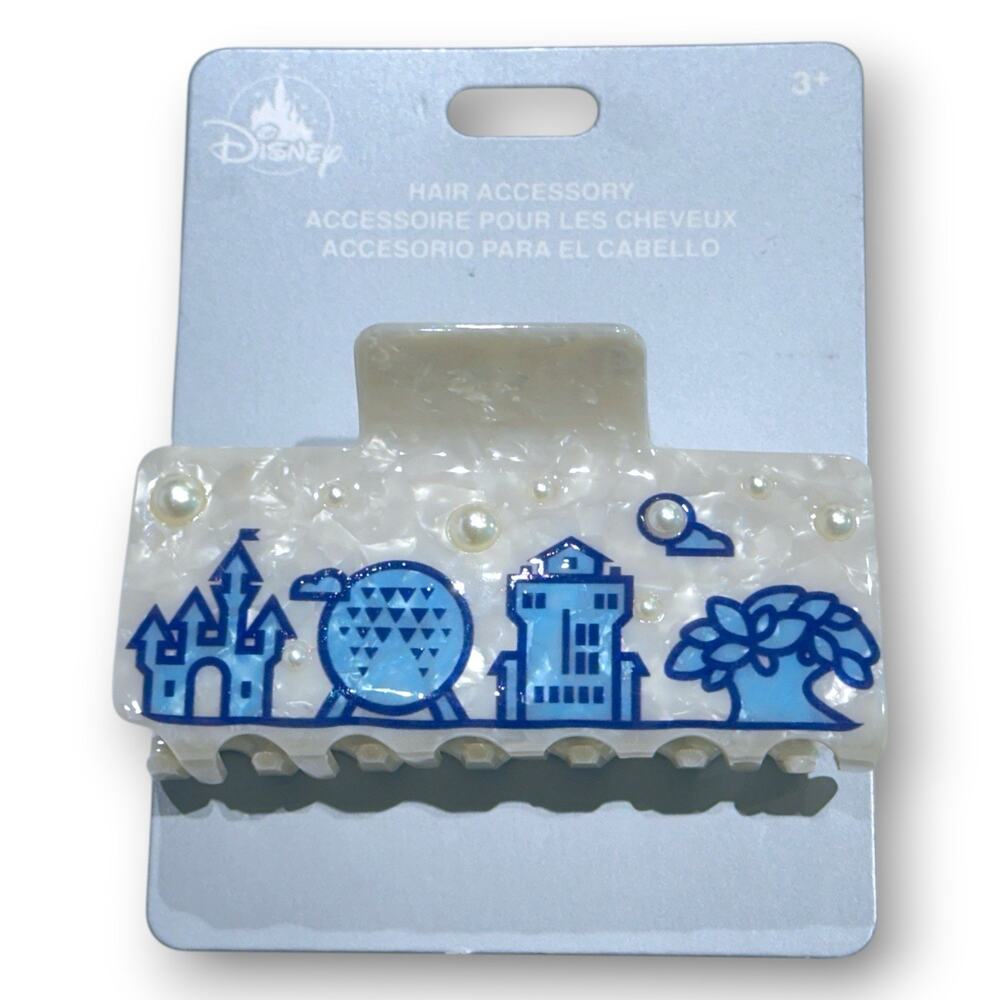 Disney Parks 2026 Four Park Icons Magic Kingdom Hollywood Epcot Hair Clip New